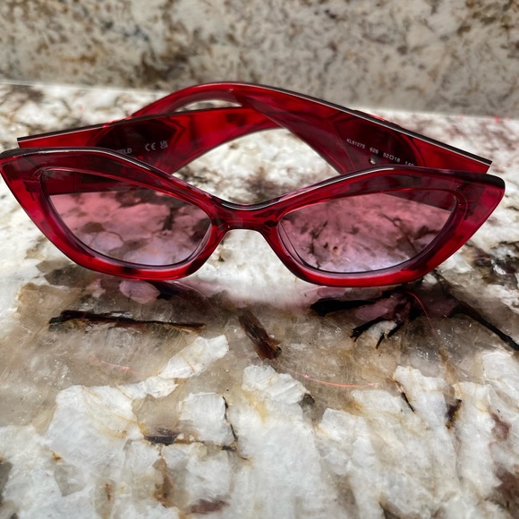 Karl Lagerfeld Red Cat-Eye Sunglasses